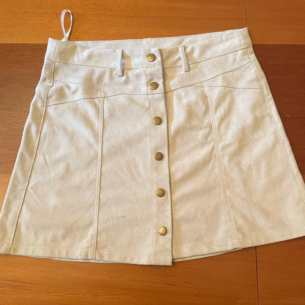 Tan Mini Button Up Skirt